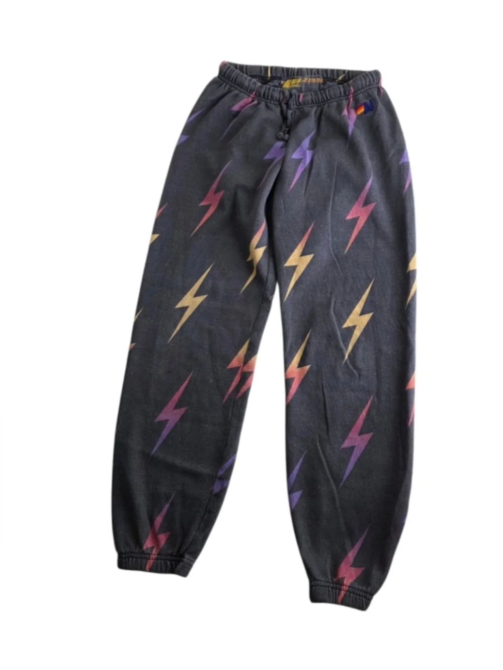 AVIATOR NATION Repeat Lightening Bolt Sweatpants Rainbow - Picture 2 of 8
